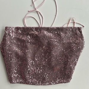 Cinq a sept sequin corset back top